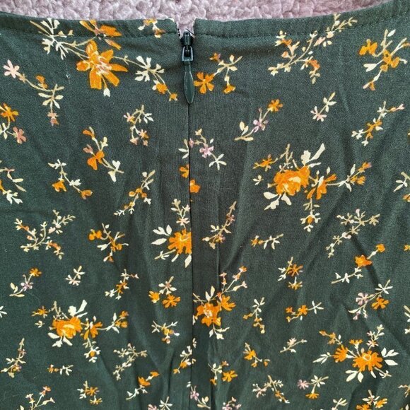 NEW Madewell Green Floral Poplin V Neck Bubble Sleeve in Fresh Sprig Mini Dress - Picture 7 of 12